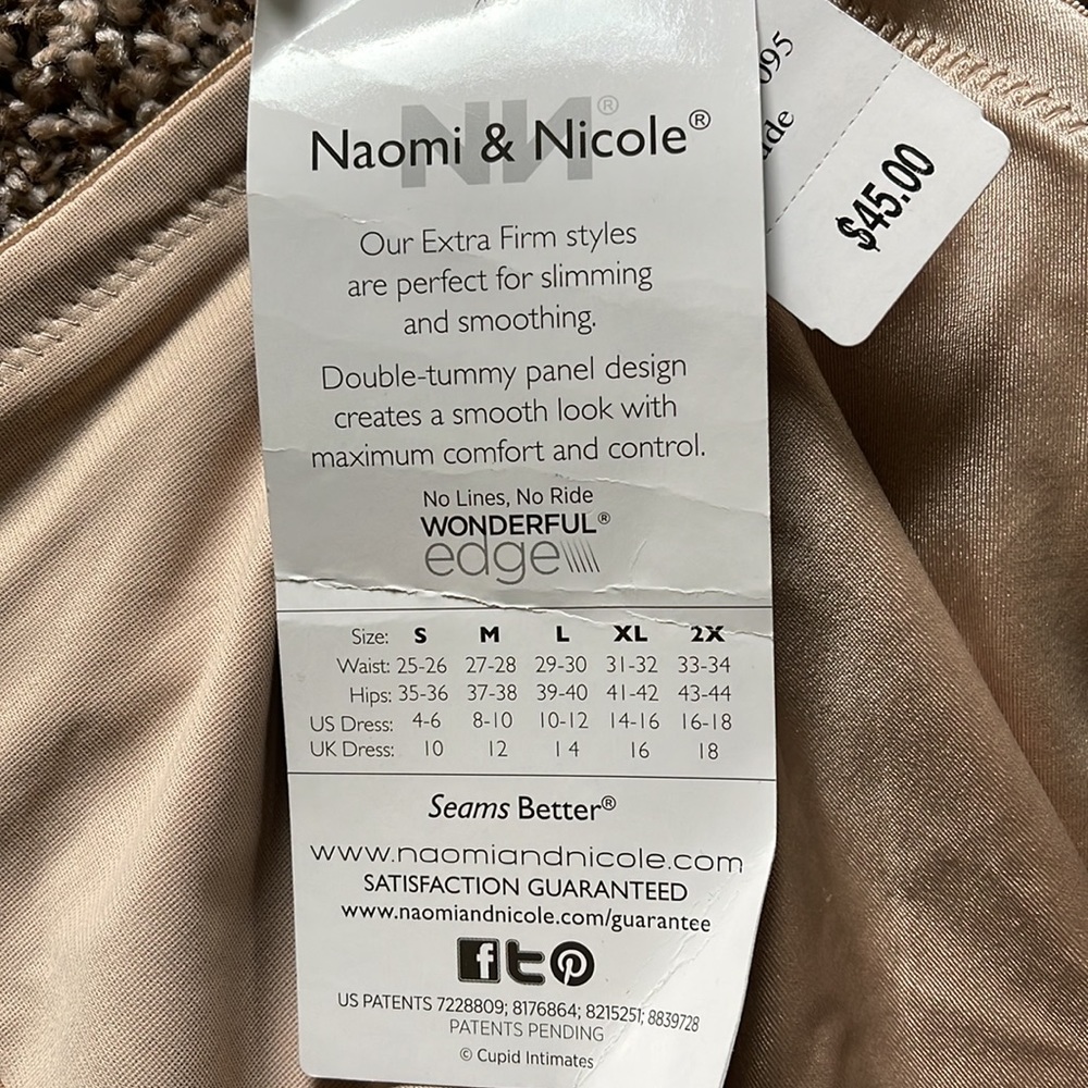 NEW!! Naomi &Nicole nude Back magic high waist brief sz 2x shape wear - Picture 5 of 5